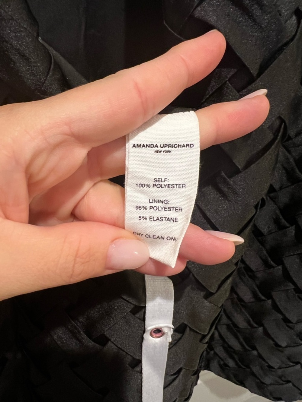 Amanda Uprichard Black Textured Strapless Cocktail Mini Dress M NWT - Picture 5 of 5